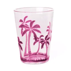 Akrylglass Med Palmedesign - Rosa