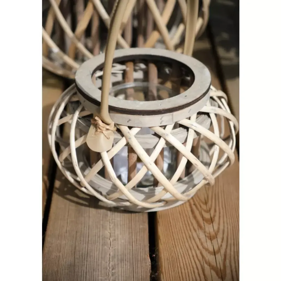 Amarone Lanterne Flettet naturmaterial m/glass D23 H30