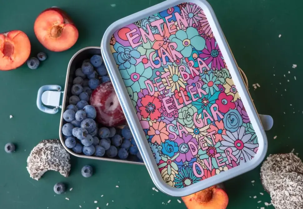 Anette Moi Lunsjboks Blomster Blå 1L