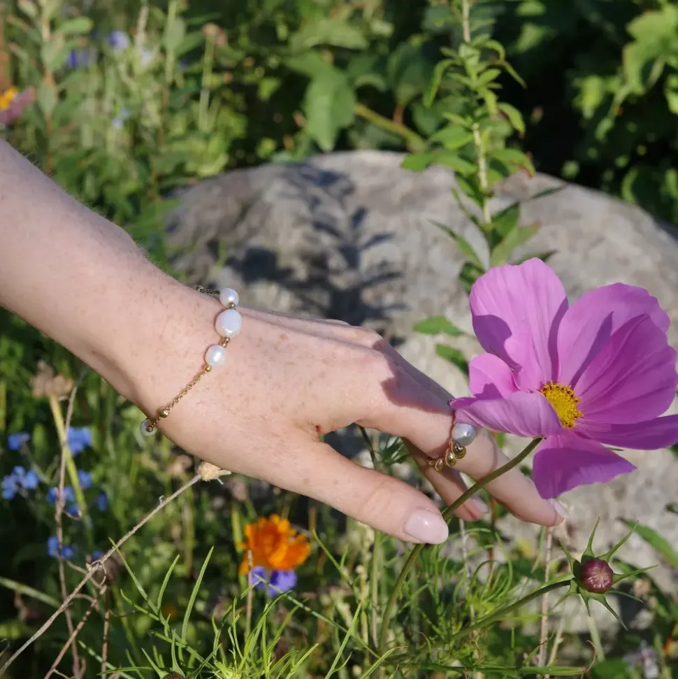 Armbånd Med Ferskvannsperler, Steel G