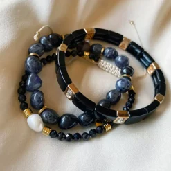 Armbånd Med Stener, Black