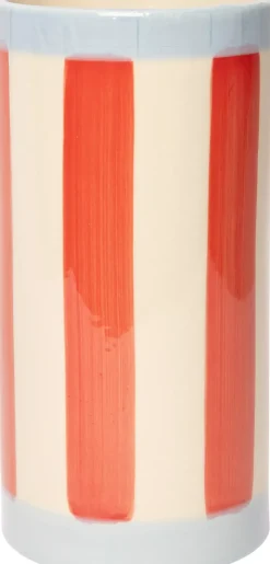 Au Maison Vase M/Striper Rød/Lys Blå H20xD10 Cm