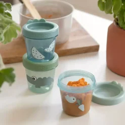 Baby Food Container S/3 Croco Green