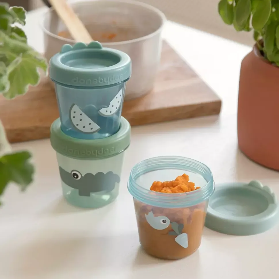 Baby Food Container S/3 Croco Green