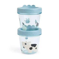 Babymatbeholder 2-Pakk Tiny Farm Blue