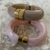 Bali Armbånd Resin Rosa/Gull