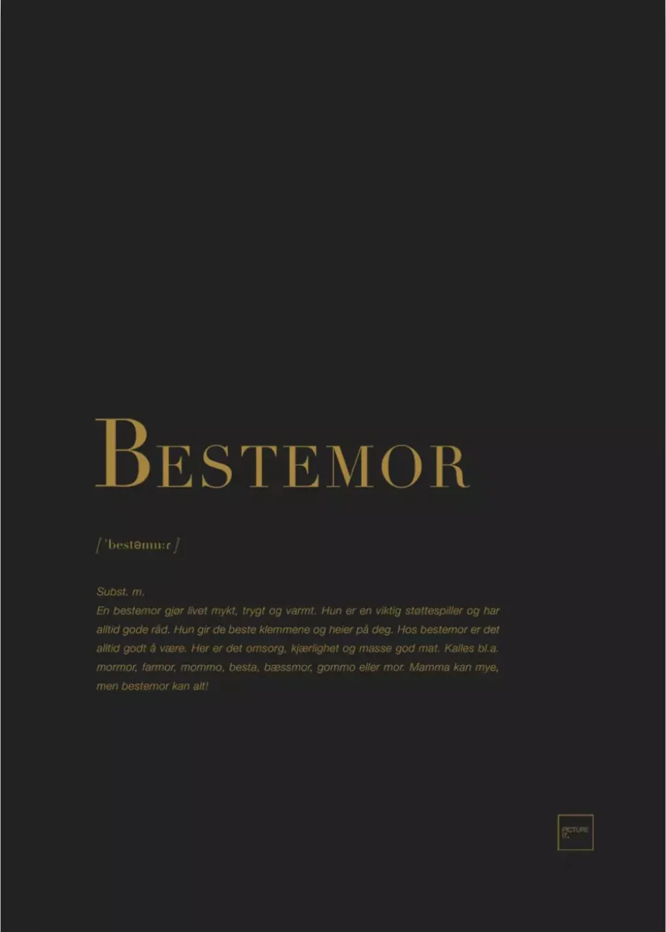 Bestemor Gullposter