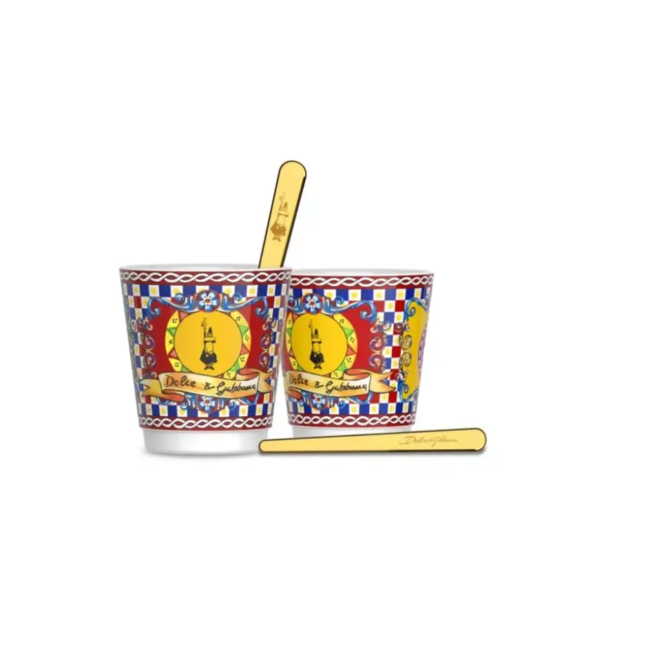 Bialetti - D&G - Kopp og rørepinne 4 deler - 7 cl