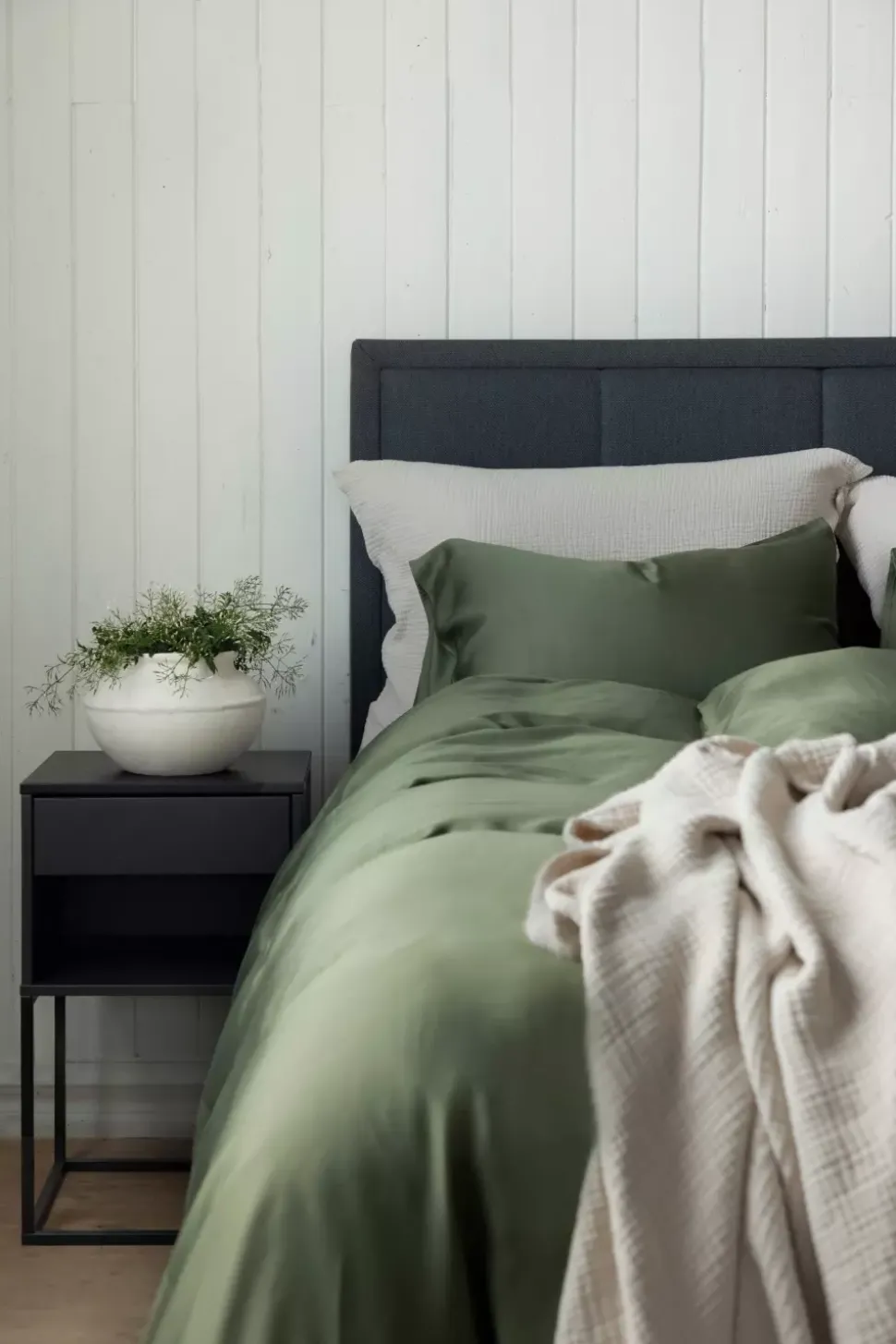 Borås Cotton Bliss Sengesett 140X220/50X70 Oliven