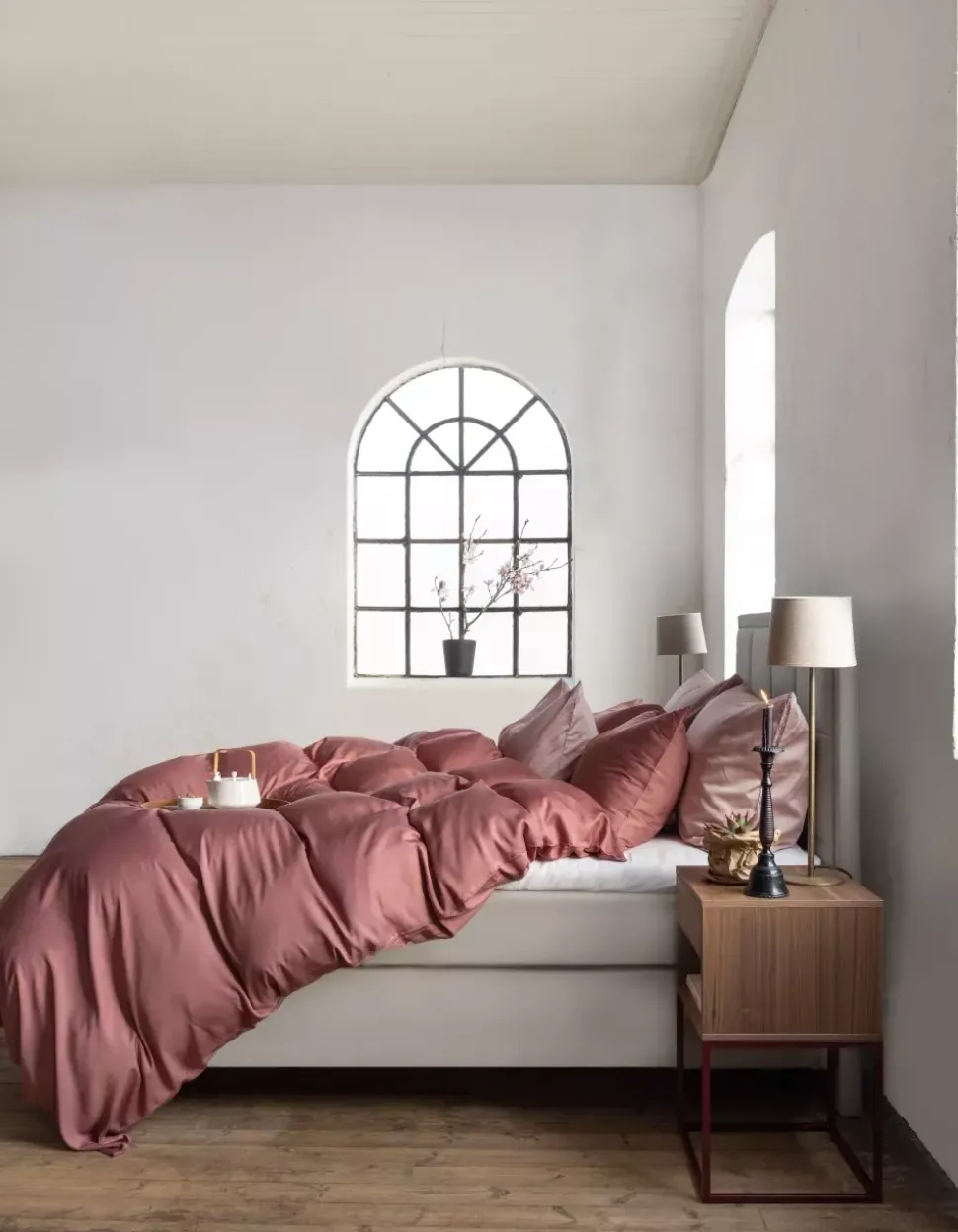 Borås Cotton Bliss Sengesett 140X220/50X70 Aubergine