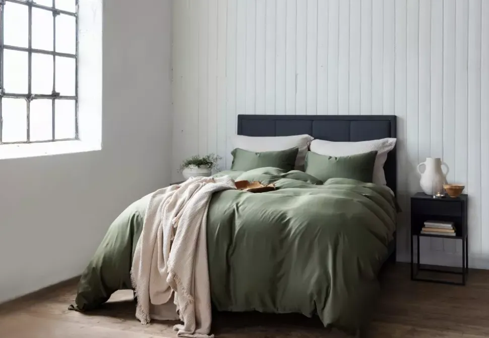 Borås Cotton Bliss Sengesett 140X200/50X70 Oliven