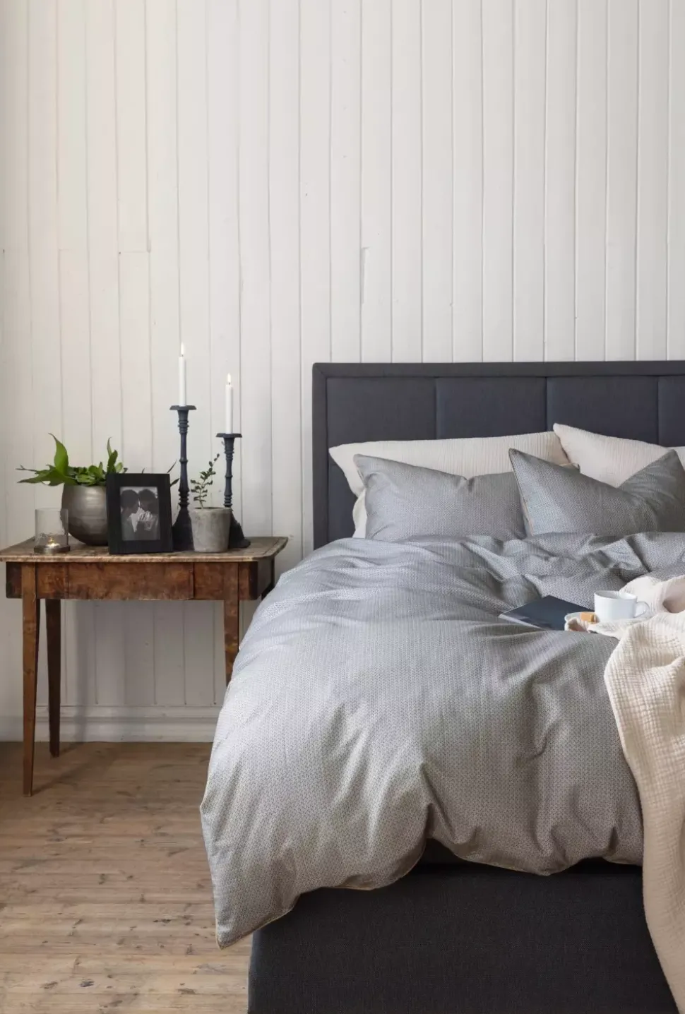 Borås Cotton Enzo Sengesett 140X200/50X70 Grå