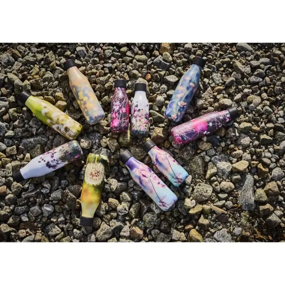 Bottle Up Design Gul med Blomster Termoflaske 0,5 l