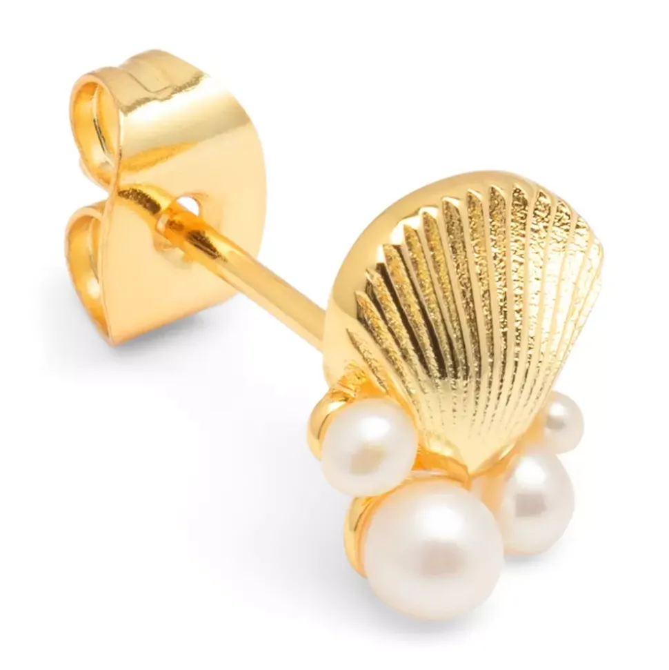 Bouquet Shell & Pearls Øredobb 1 stk Gull