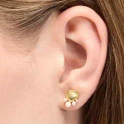 Bouquet Shell & Pearls Øredobb 1 stk Gull