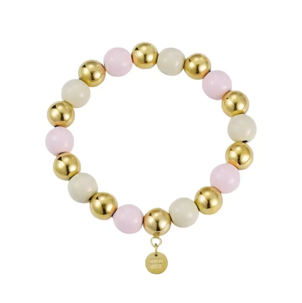 Brea Emaljert 10mm Armbånd Rosa/Gull