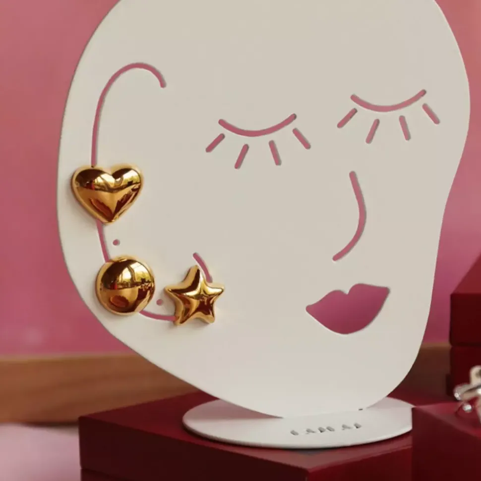 Bubble Heart Øredobb Gullbelagt 1 stk