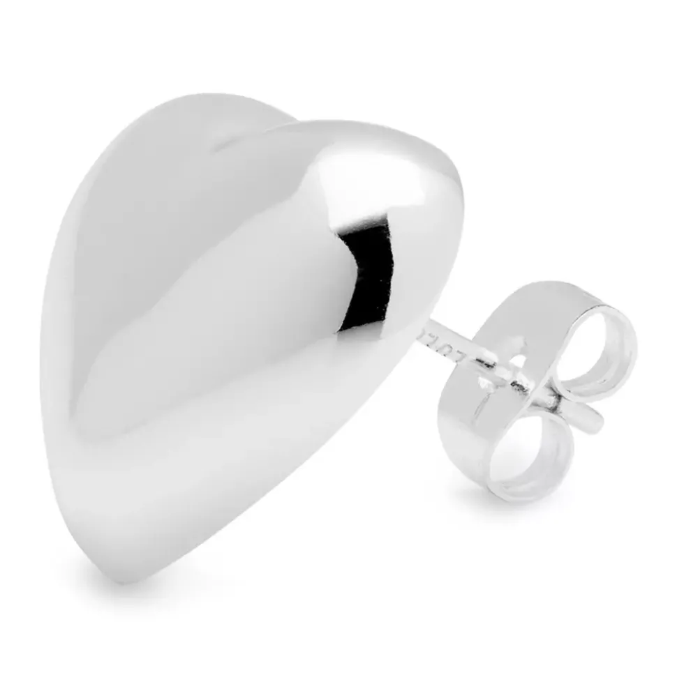 Bubble Heart Øredobb Sølvbelagt 1 stk