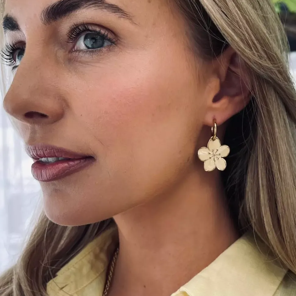 Calista Emaljeøredobber Gul/Gull