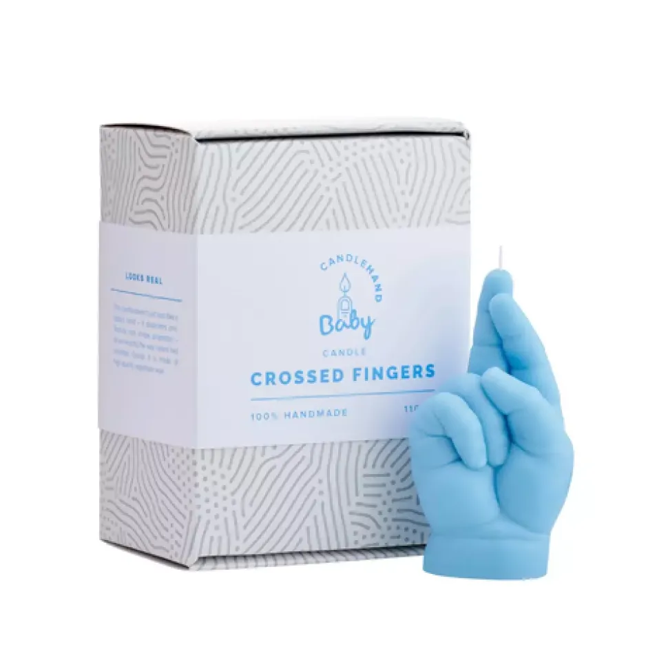 CandleHand Baby 'Fingers Crossed' Blue