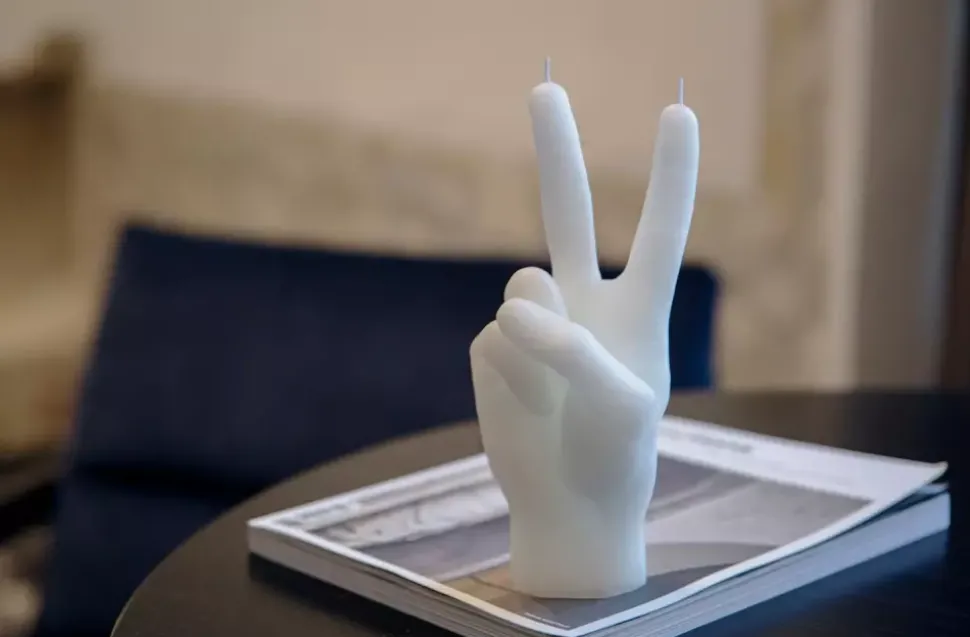 CandleHand "Peace" white