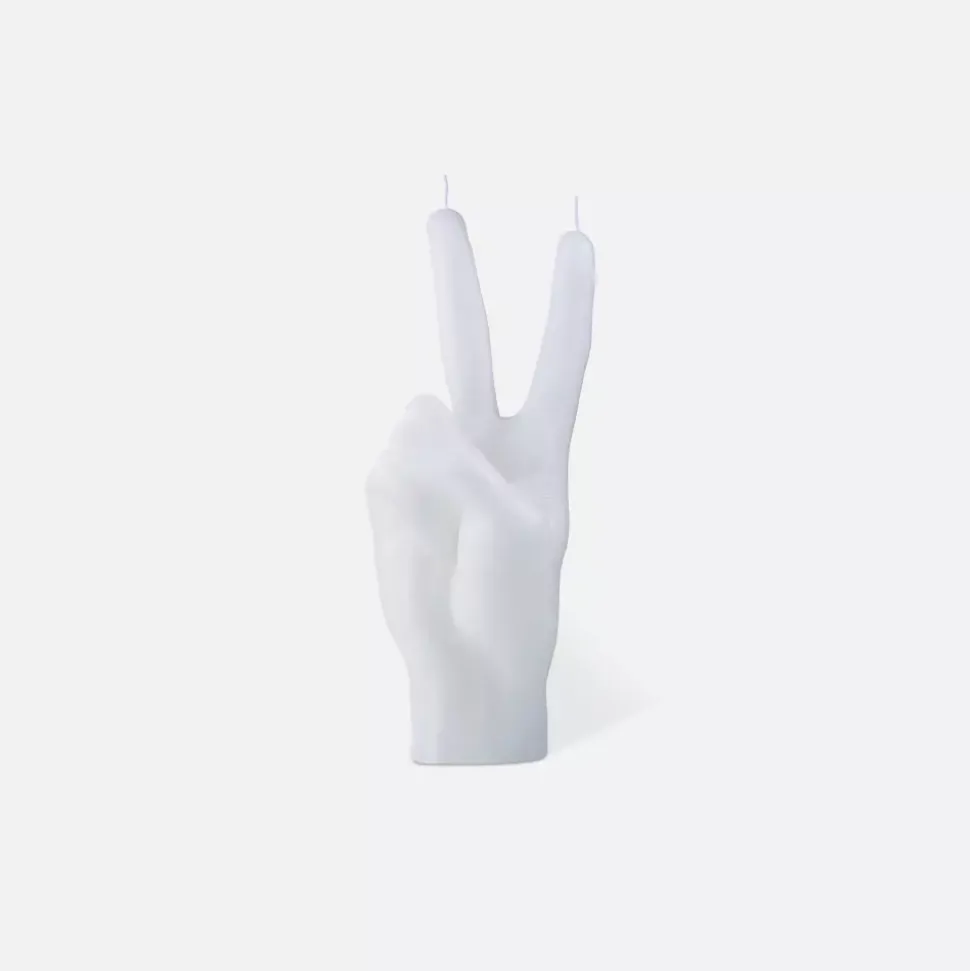 CandleHand Small "Peace" Hvit