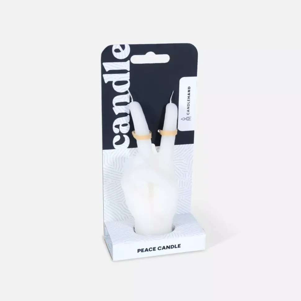 CandleHand Small "Peace" Hvit