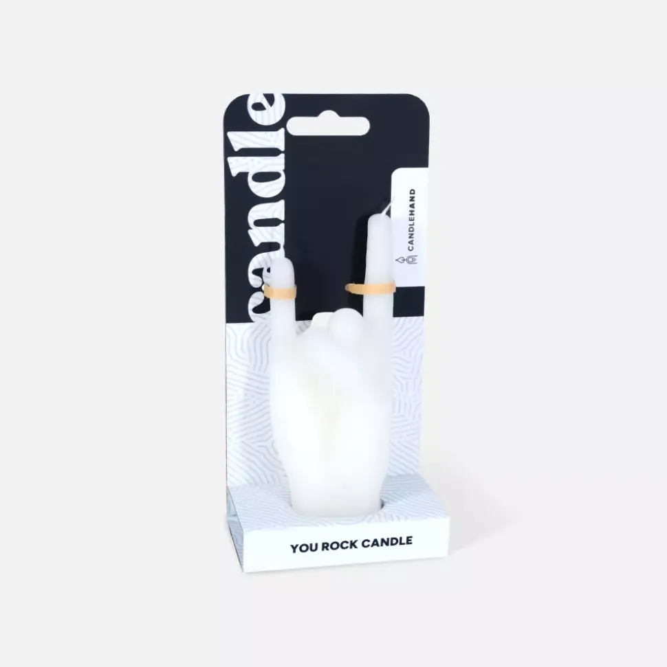 CandleHand Small "You Rock" Hvit