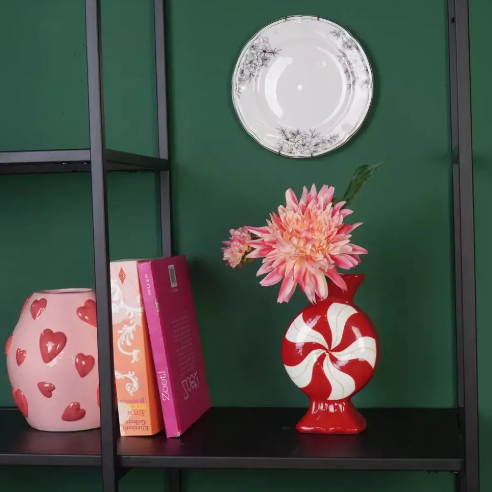 Candy Vase Rød/Hvit H20