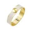 Capri Stor Emaljert Armbånd Elfenben/Gull