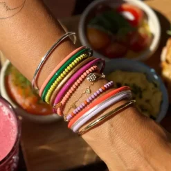 Color Ball Armbånd Charms Forgyldt Burnt Coral