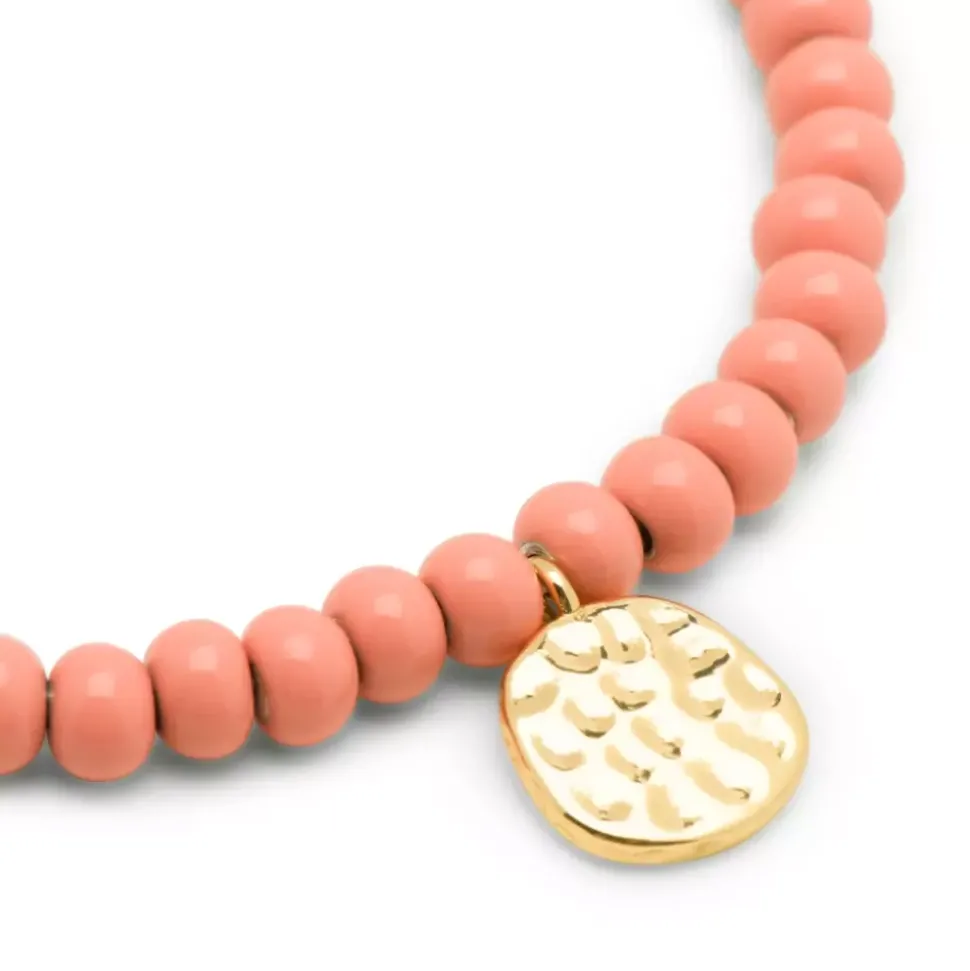 Color Ball Armbånd Charms Forgyldt Burnt Coral