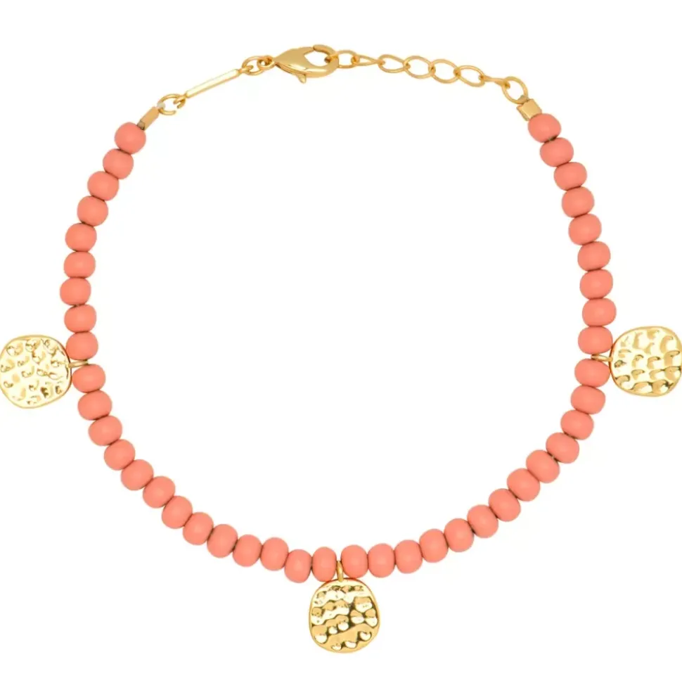 Color Ball Armbånd Charms Forgyldt Burnt Coral