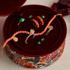 Color Ball Armbånd Charms Forgyldt Burnt Coral