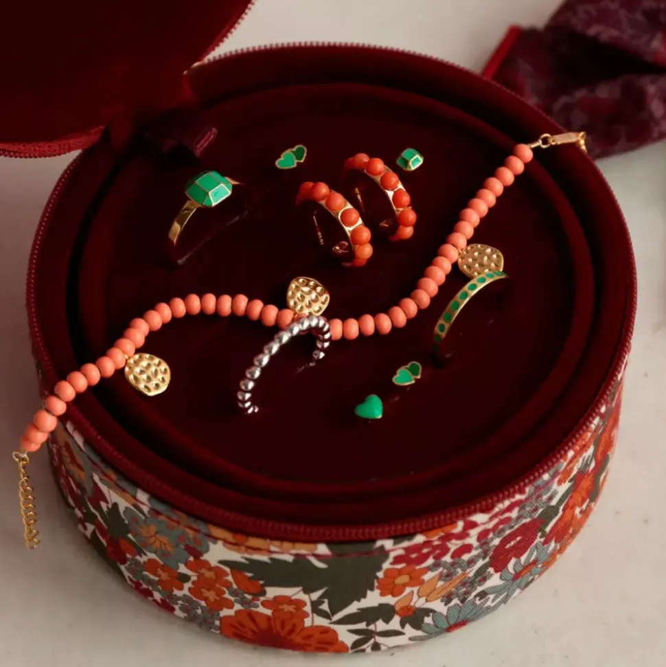 Color Ball Armbånd Charms Forgyldt Burnt Coral
