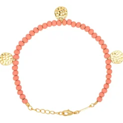 Color Ball Armbånd Charms Forgyldt Burnt Coral