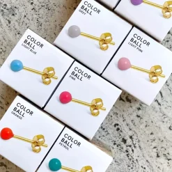 Color Ball Ørering 1 stk Pink