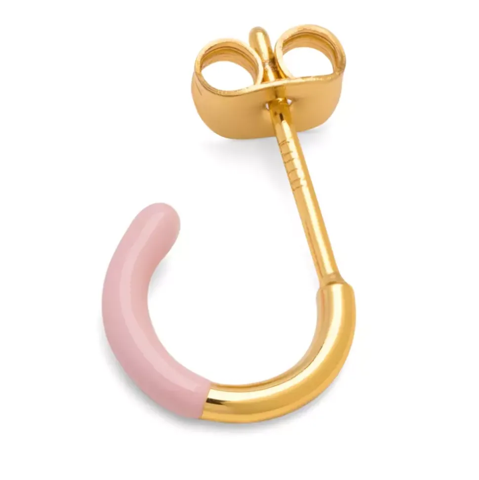 Color Hoop Half Dip 1 stk Forgyldt Light Pink