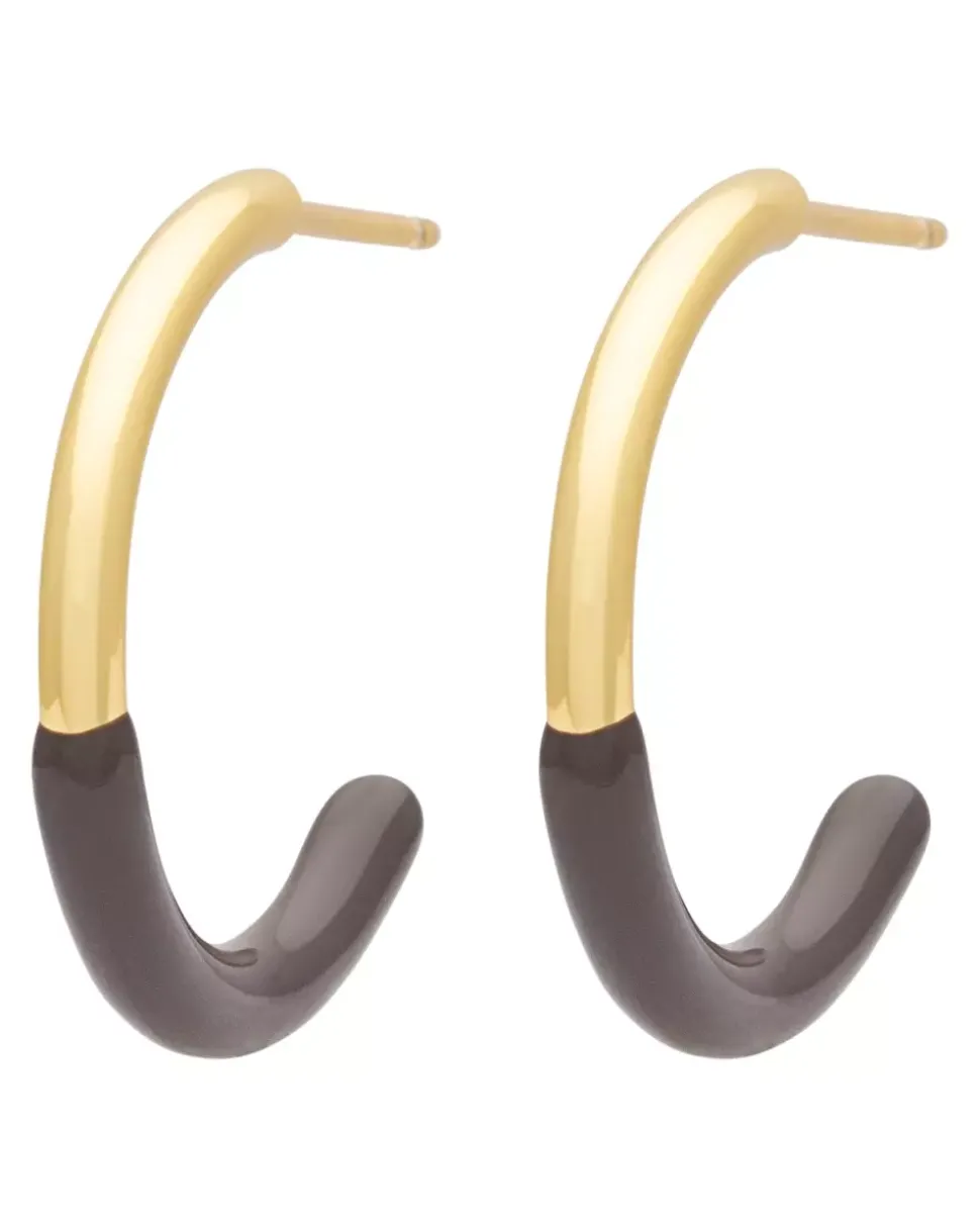 Color Hoops Half Dip Øreringer Cocoa Powder 2 Stk
