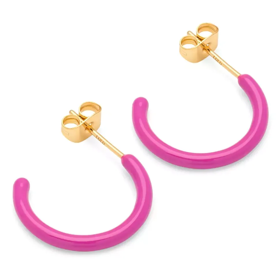 Color Hoops Medium Par Electric Fuchsia Pink