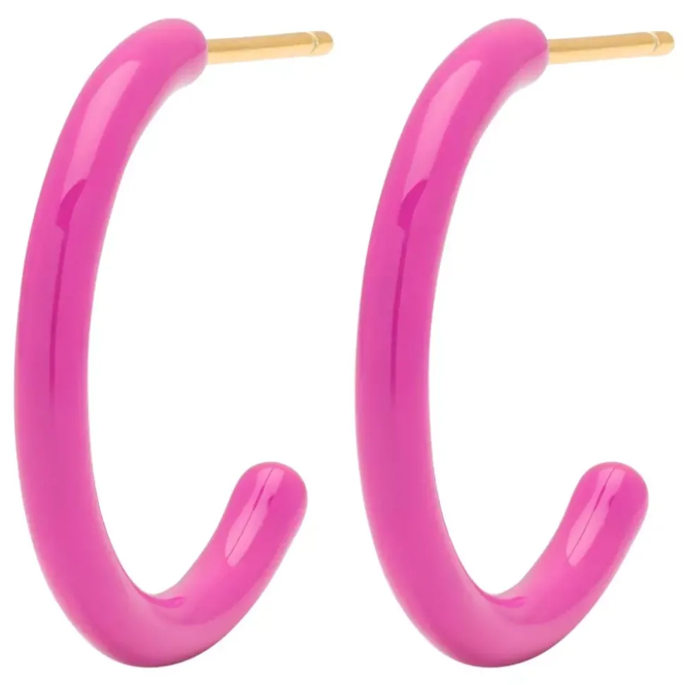 Color Hoops Medium Par Electric Fuchsia Pink