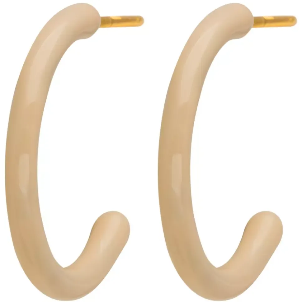 Color Hoops Medium Øreringer Buttercream (Par)
