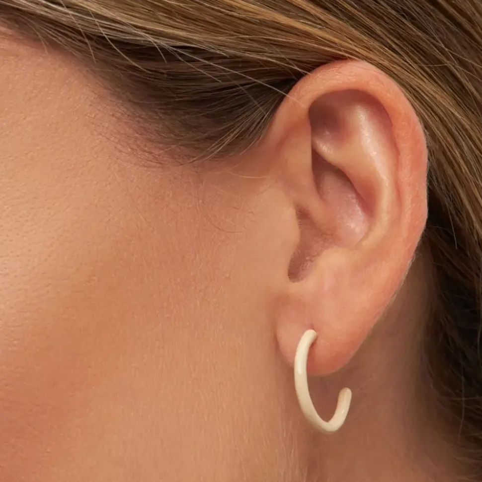 Color Hoops Medium Øreringer Buttercream (Par)