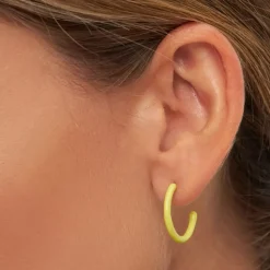 Color Hoops Medium Øreringer Lime (Par)
