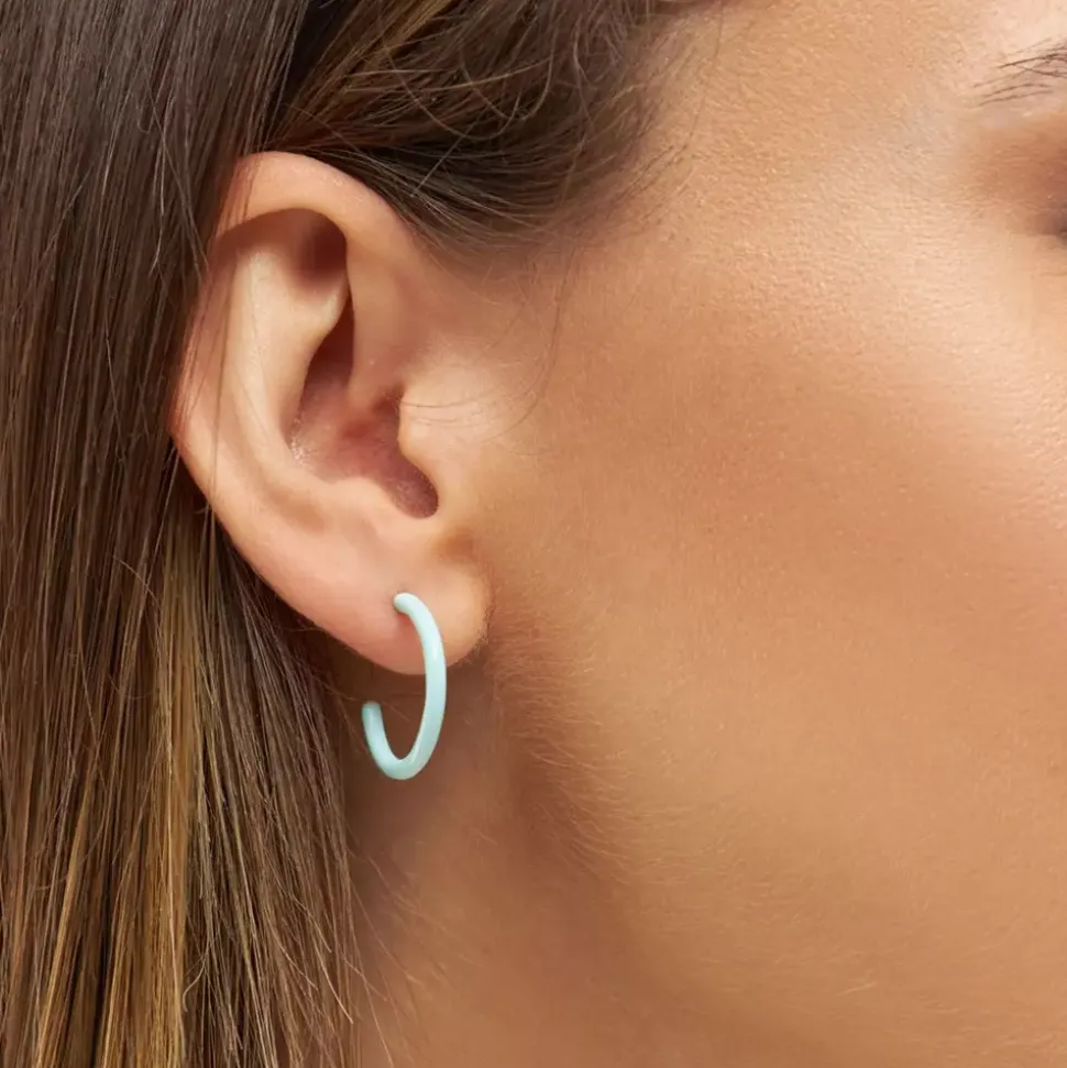 Color Hoops Medium Øreringer Mint (Par)
