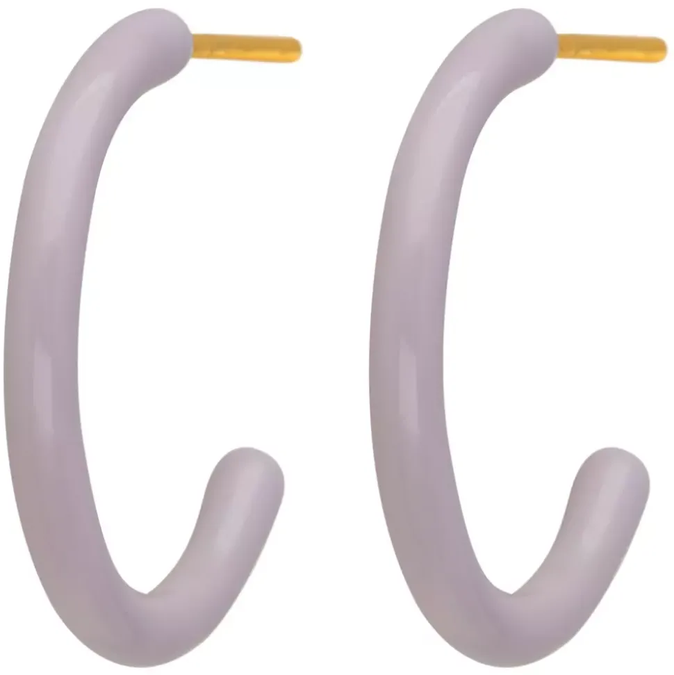 Color Hoops Medium Øreringer Purple (Par
