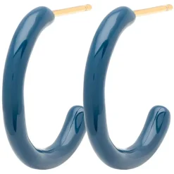 Color Hoops Medium Øreringer Retro Dark Blue (Par)