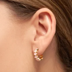 Confetti Hoops Par (2 stk) Forgyldt Rosa