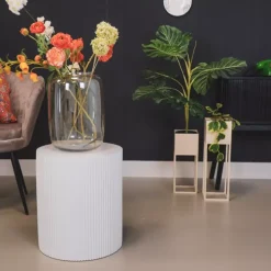 Cylinder Sidebord 39x45 Hvit