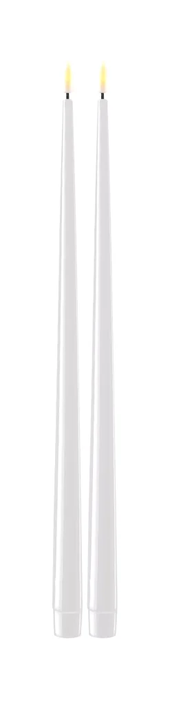 Deluxe Kronelys Hvit 38cm 2pk